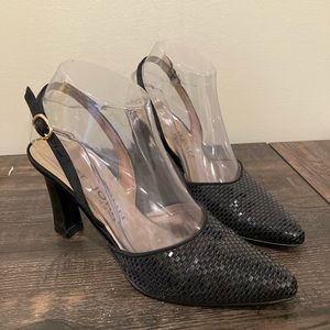St. John black slingback 7.5 7 1/2 beautiful shoe